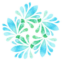 Watercolour pattern - Blue green abstract flower