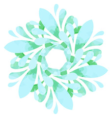 Watercolour pattern - Blue green abstract flower