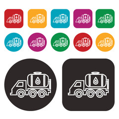 Fototapeta na wymiar fuel truck icon / oil truck icon