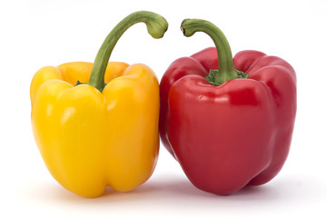 Fresh peppers isolated on white background