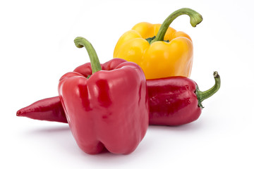 Fresh peppers isolated on white background