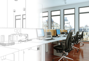 Entwurf modernes Büro