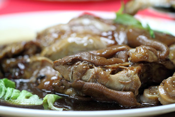 Chinese cuisine with meat and vegetables ..