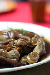 Chinese cuisine with meat and vegetables ..