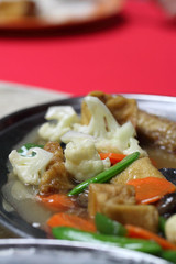 Chinese cuisine with meat and vegetables ..