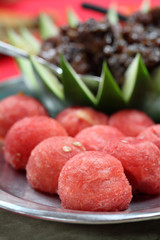 Chinese cuisine with meat and vegetables ..