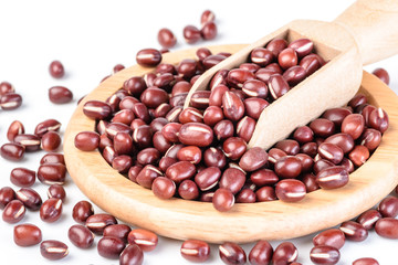 red beans in the wooden plate