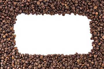 Black coffee beans frame border