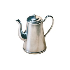 Retro metallic coffee kettle isolated on white background
