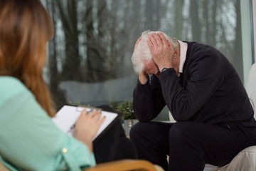 Senior at psychotherapist