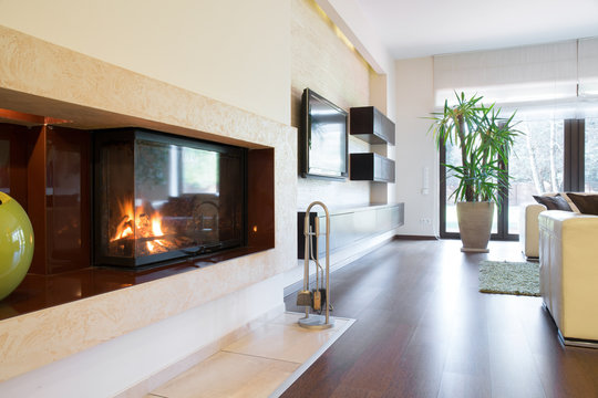 Fireplace at apartment