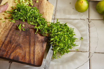 Chopping parsley