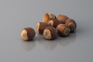 Some hazel nuts macro photo