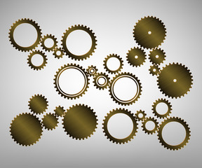 Illustration of different bronze gears icons