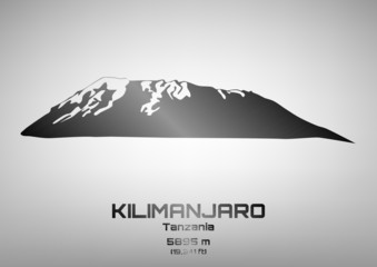 Outline vector illustration of steel Mt. Kilimanjaro