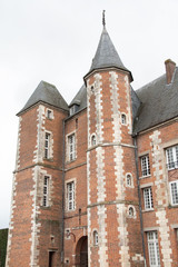 Fototapeta na wymiar Chateau du 16ème siècle, Crèvecoeur le grand, Oise, Picardie