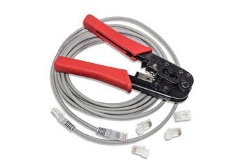 Pliers, crimpers twisted pair, patch cord and connectors.