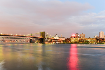 Fototapeta na wymiar Brooklyn Bridge and East River