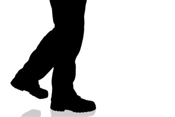 Vector silhouette of male feet.