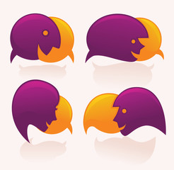 vector speech bubbles look like a head and face