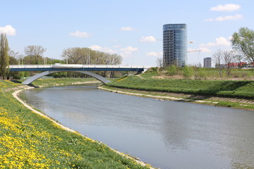 Wislok river in Rzeszow in Poland 