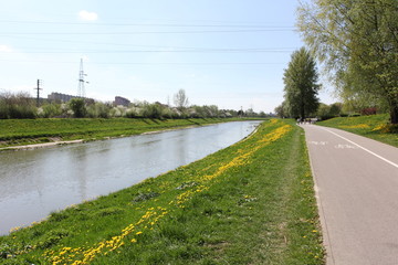 Wislok River in Rzeszow in Poland
