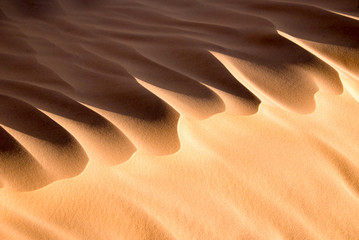 Close up of a sand dune, desert of Sahara, South Tunisia