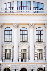 Beautiful bright facade classical architecture