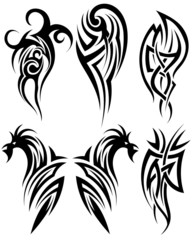 Set of tribal tattoos