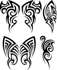 Set of tribal tattoos