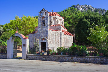 Fototapeta na wymiar Orthodox Christian Church at Rhodes Island, Greece