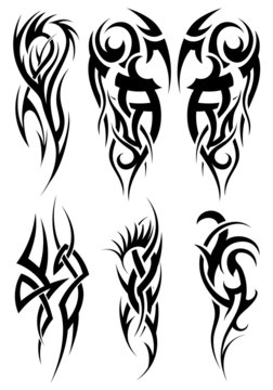 Naklejki Set of tribal tattoos