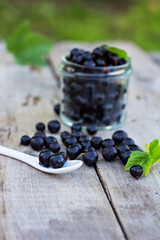 black currant on the old table