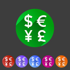 Currency exchange sign icon converter symbol money label