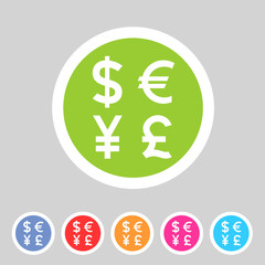 Currency exchange sign icon converter symbol money label