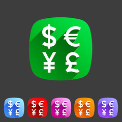 Currency exchange sign icon converter symbol money label