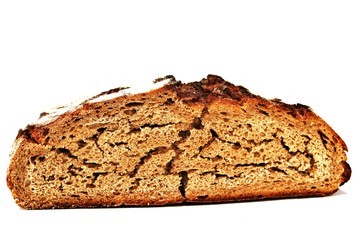 ausgetrocknetes Brot / aufgeschnitten / isoliert