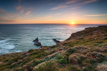 Sunset on the Cornish Coastline