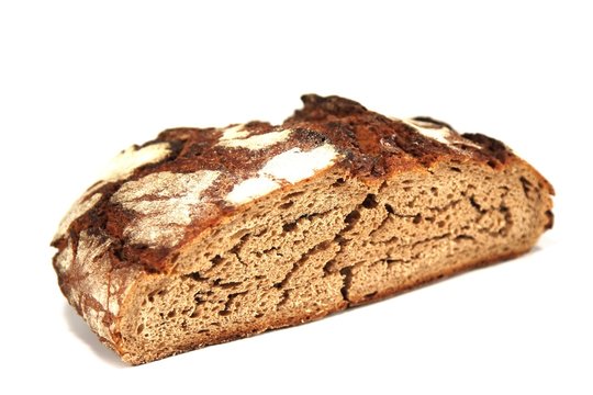 ausgetrocknetes Brot / aufgeschnitten / isoliert