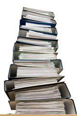 office folders on a white background