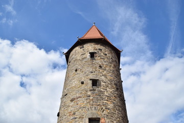 Fototapeta na wymiar Mittelalterlicher Wehrturm in Stadthagen