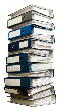 office folders on a white background
