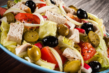 Roast chicken fillet and vegetables 