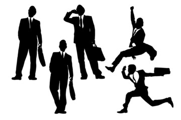 happy jump and running Businessmen