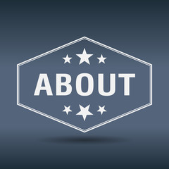 about hexagonal white vintage retro style label