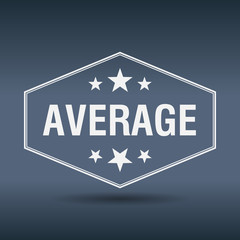 average hexagonal white vintage retro style label