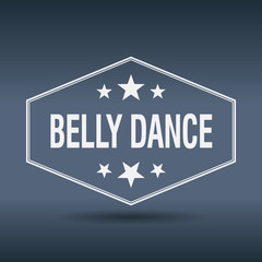 belly dance hexagonal white vintage retro style label
