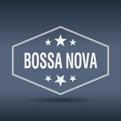 bossa nova hexagonal white vintage retro style label