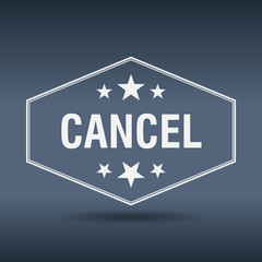 cancel hexagonal white vintage retro style label