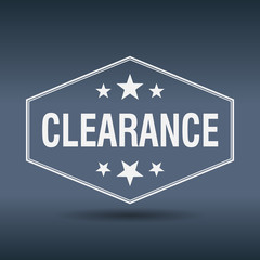 clearance hexagonal white vintage retro style label